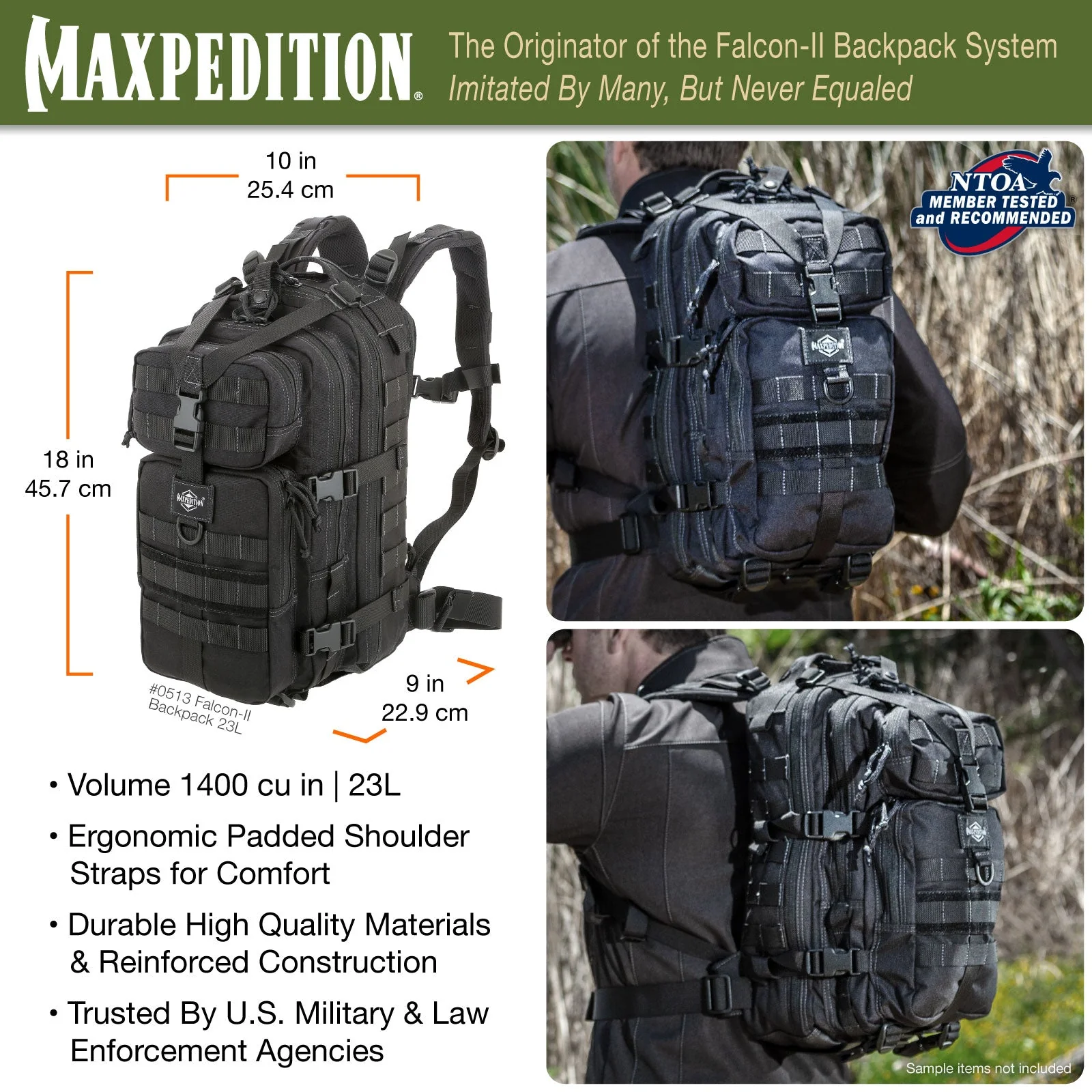 Falcon-II Backpack 23L (Buy 1 Get 1 Free. Mix and Match in Multiples of 2. All Sales Final.) - Image 9