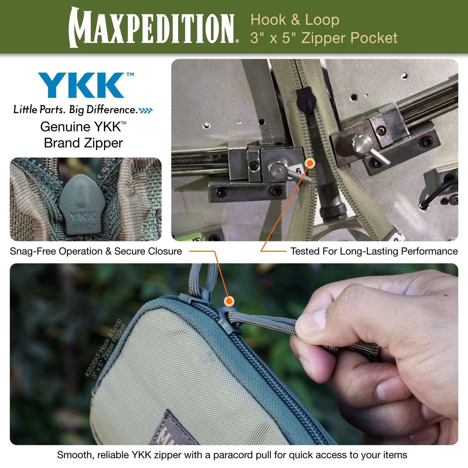 Hook & Loop 3" x 5" Zipper Pocket (Buy 1 Get 1 Free. Mix and Match in Multiples of 2. All Sales Final.) - Image 4