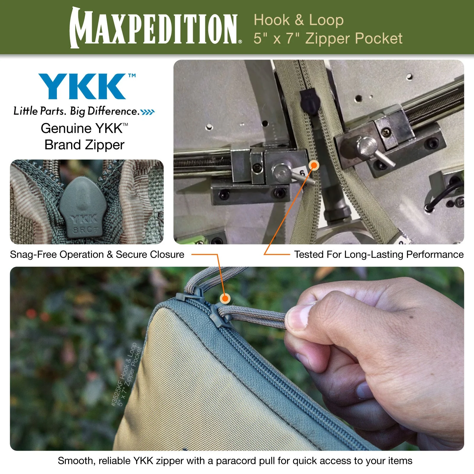 Hook & Loop 5" x 7" Zipper Pocket - Image 4