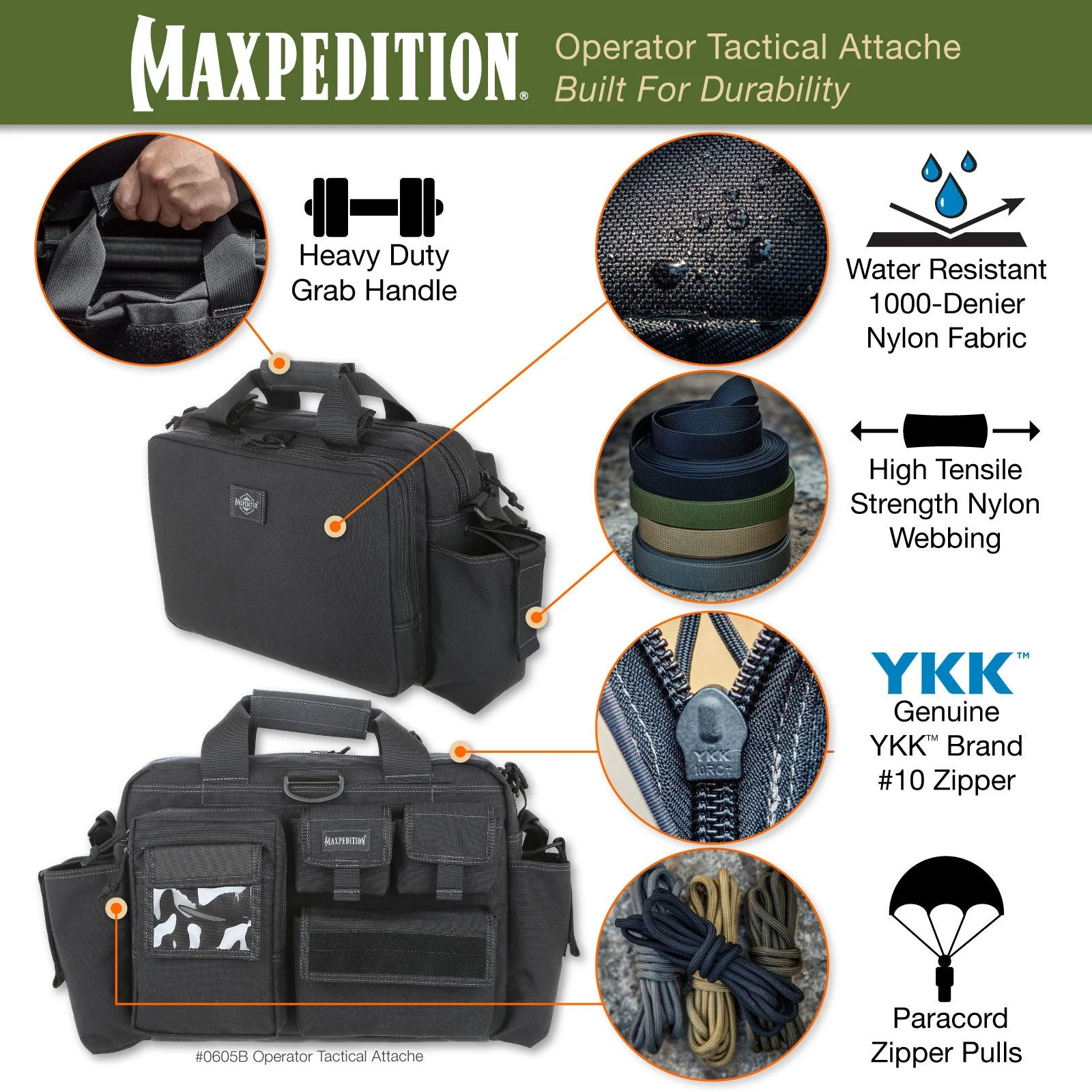 Operator Tactical Attache (Black) (Buy 1 Get 1 Free. Mix and Match in Multiples of 2. All Sales Final.) - Image 3