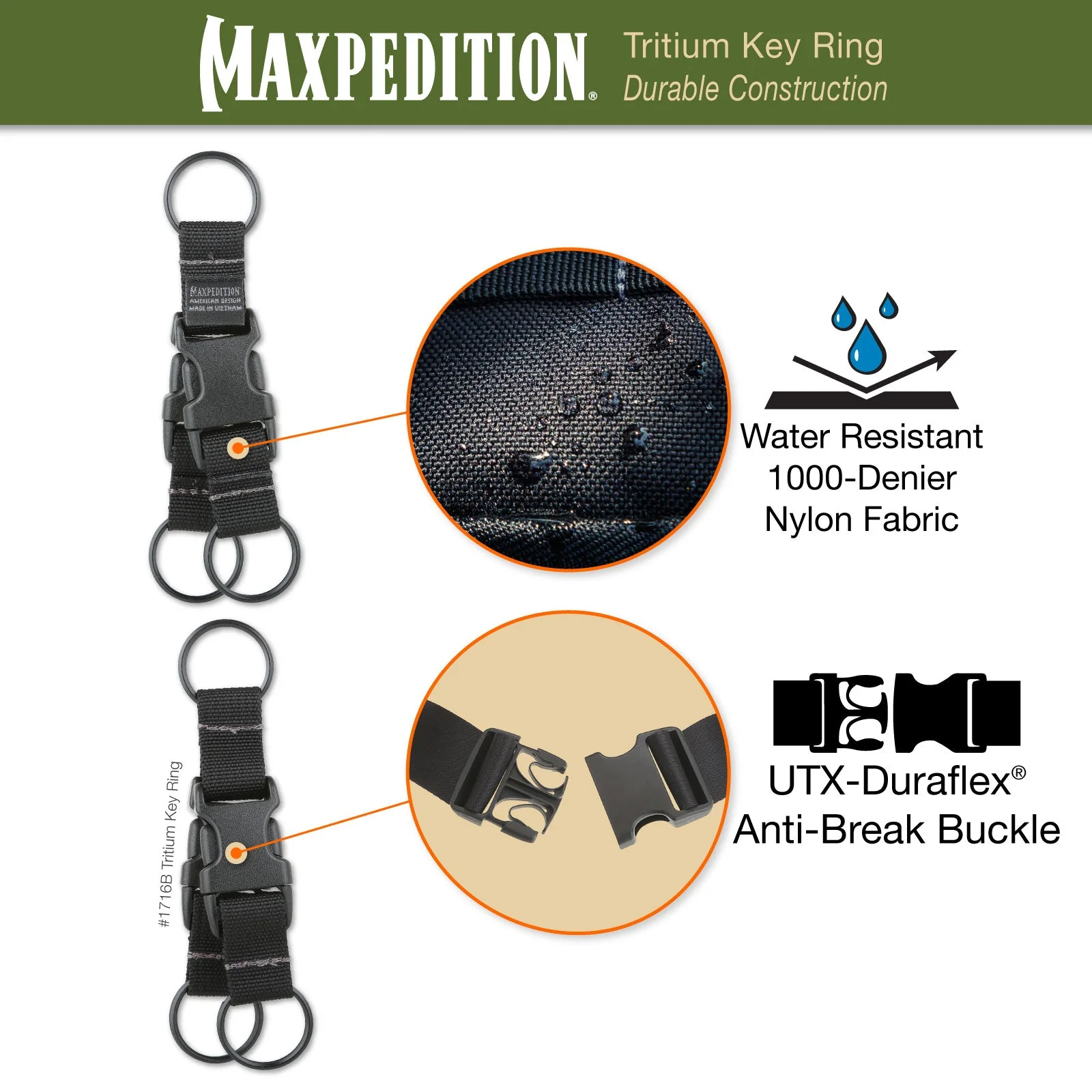 Tritium Key Ring (Buy 1 Get 1 Free. Mix and Match in Multiples of 2. All Sales Final.) - Image 3